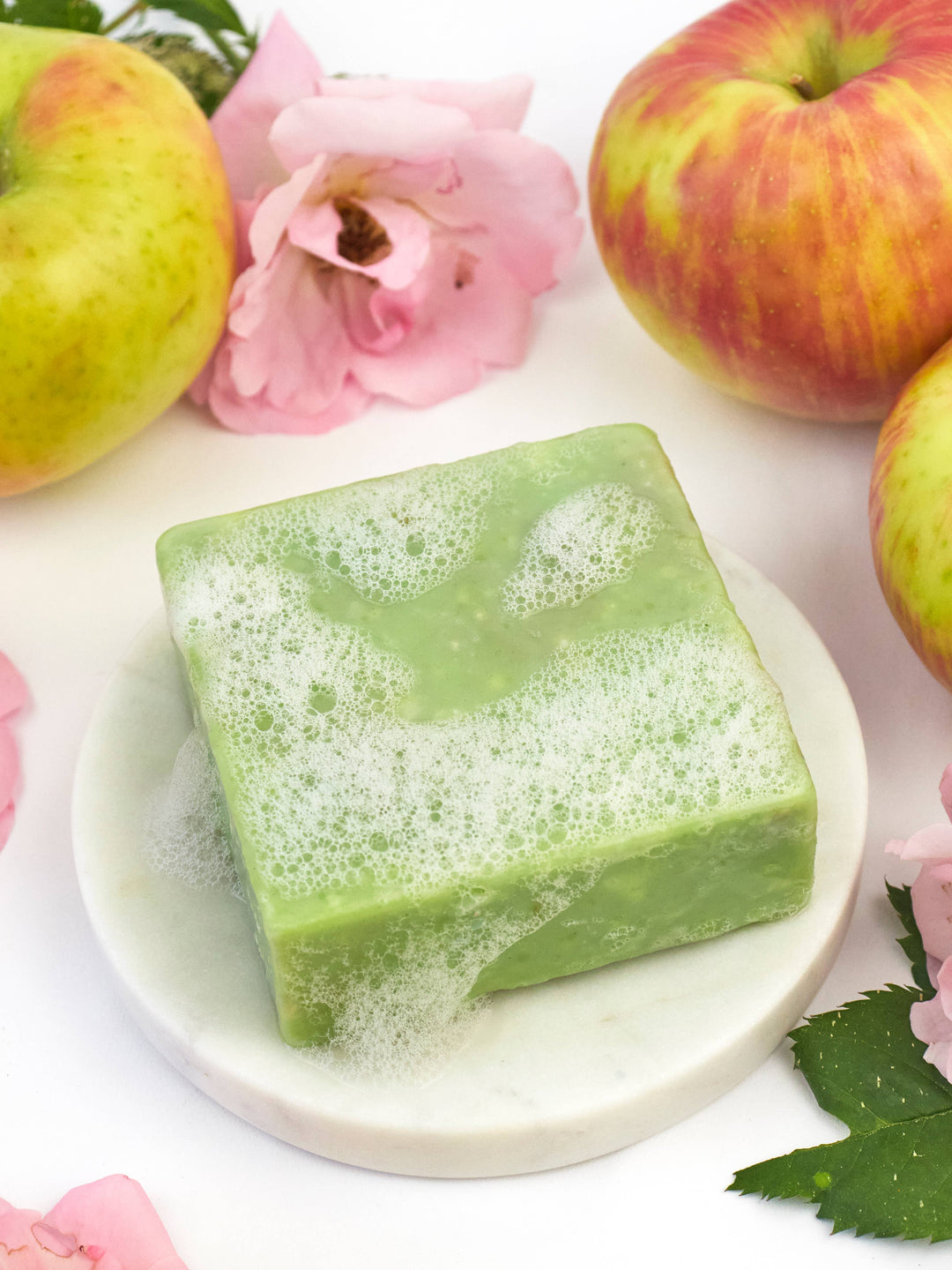 Apple Rose Soap Scrub Bar - Cold Process Natural Ingredients