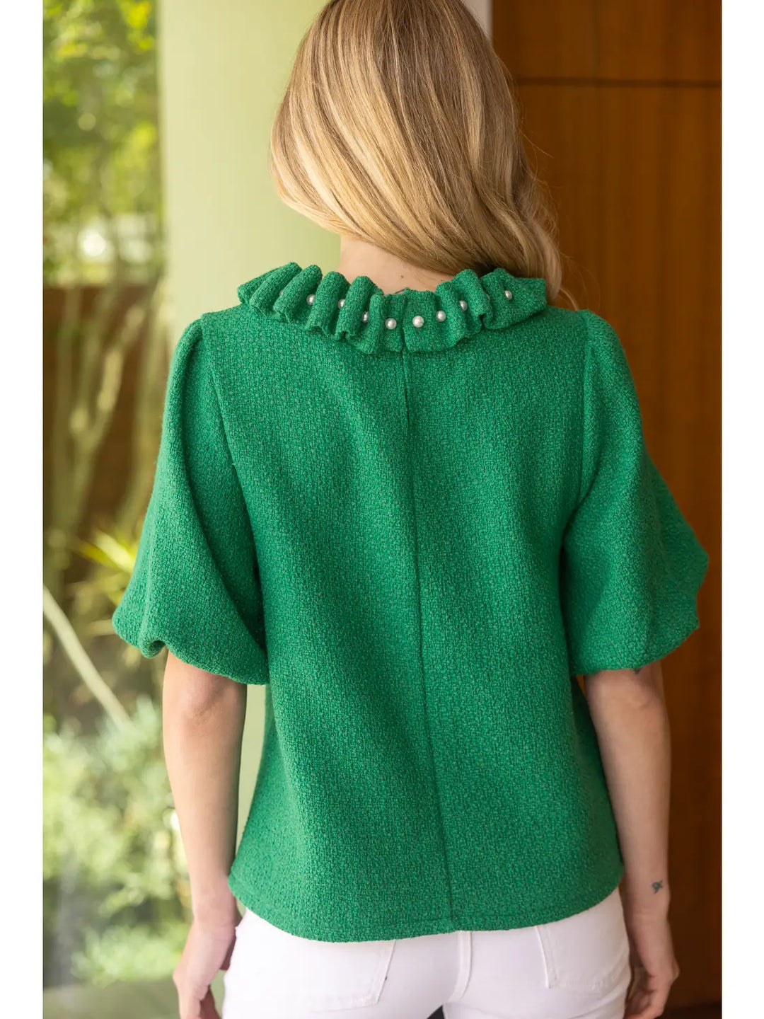 Pearled Green Top