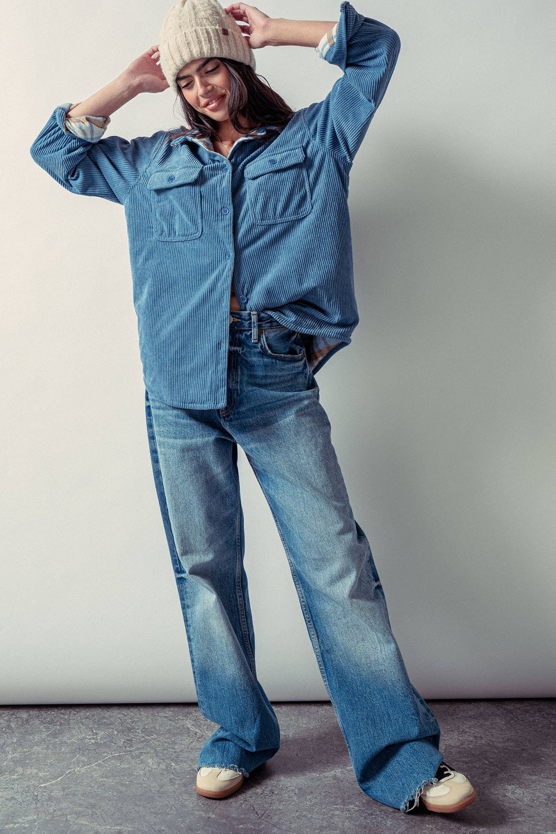 Plaid Flannel/Corduroy Reversible Shacket