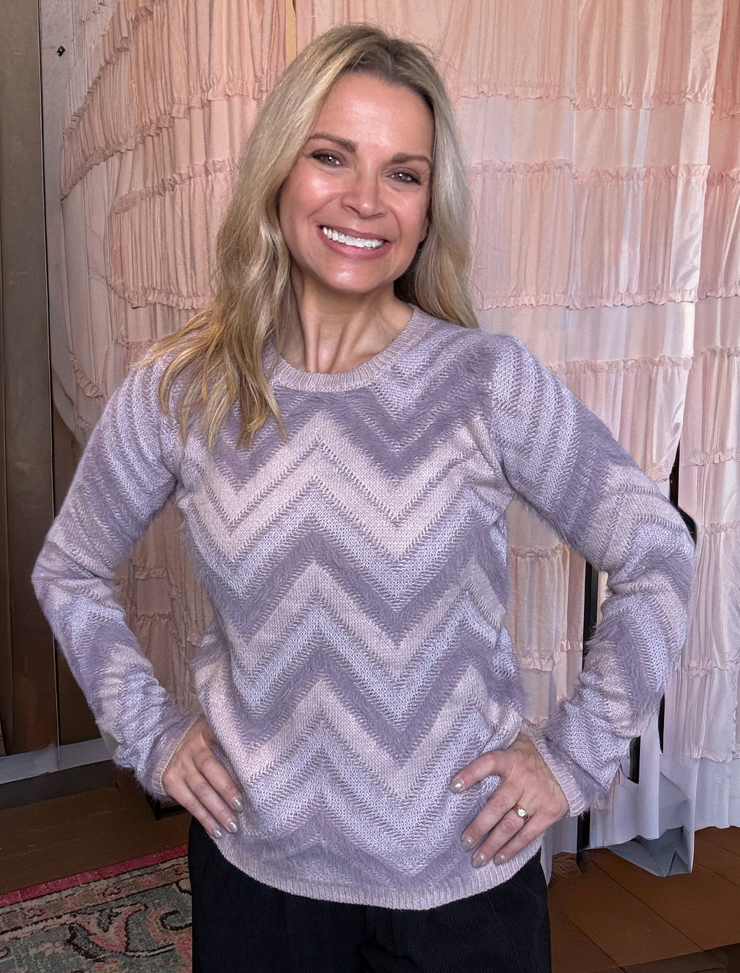 Zig Zag Fuzzy Sweater