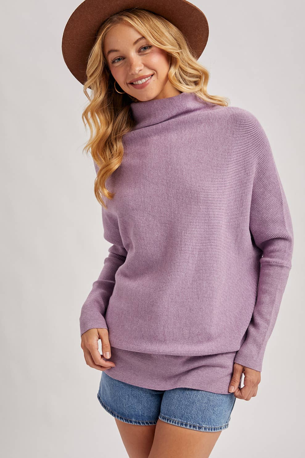 Lavender Slouch Neck Top
