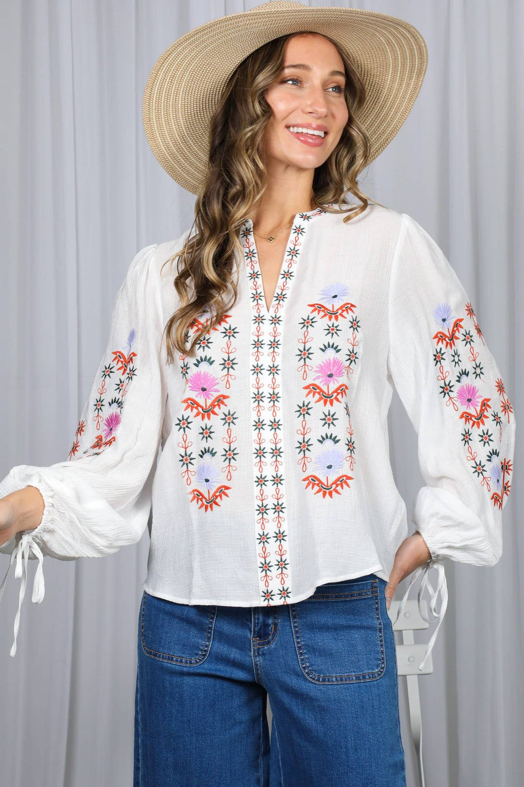 Vintage Embroidered Bohemian Top