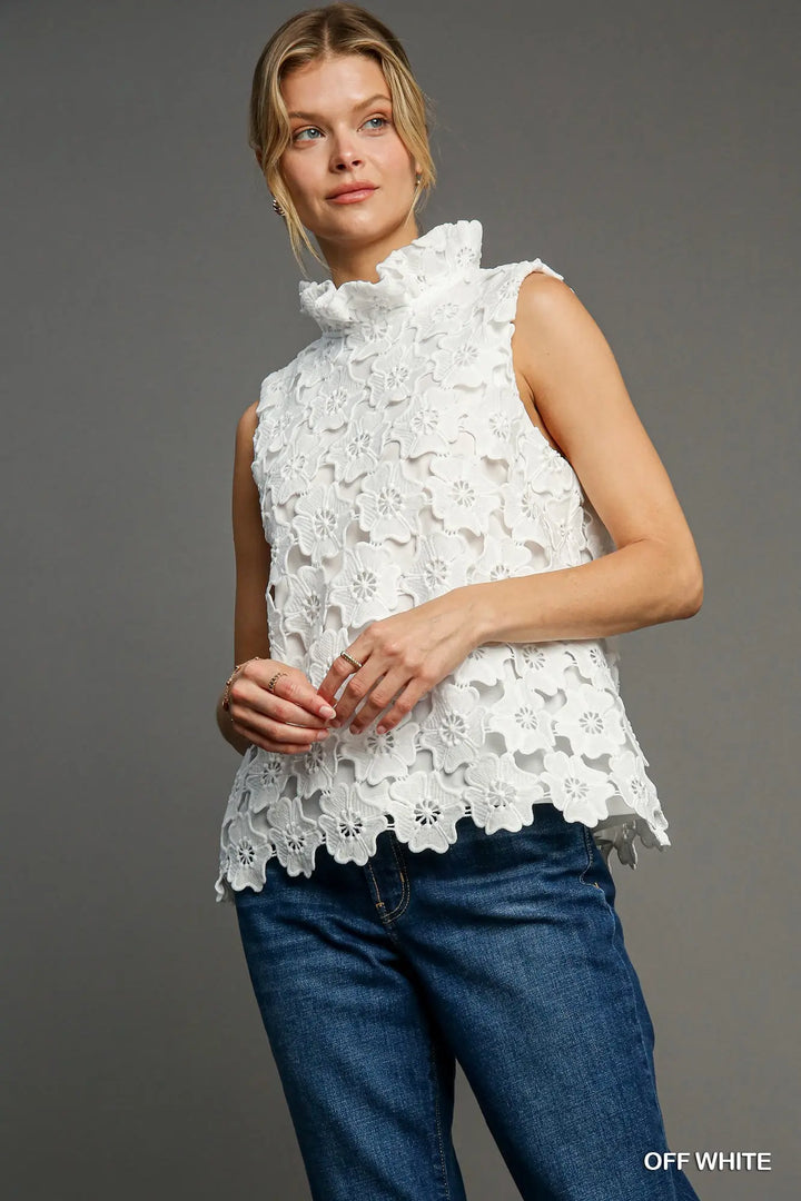 Floral Lace Sleeveless Top
