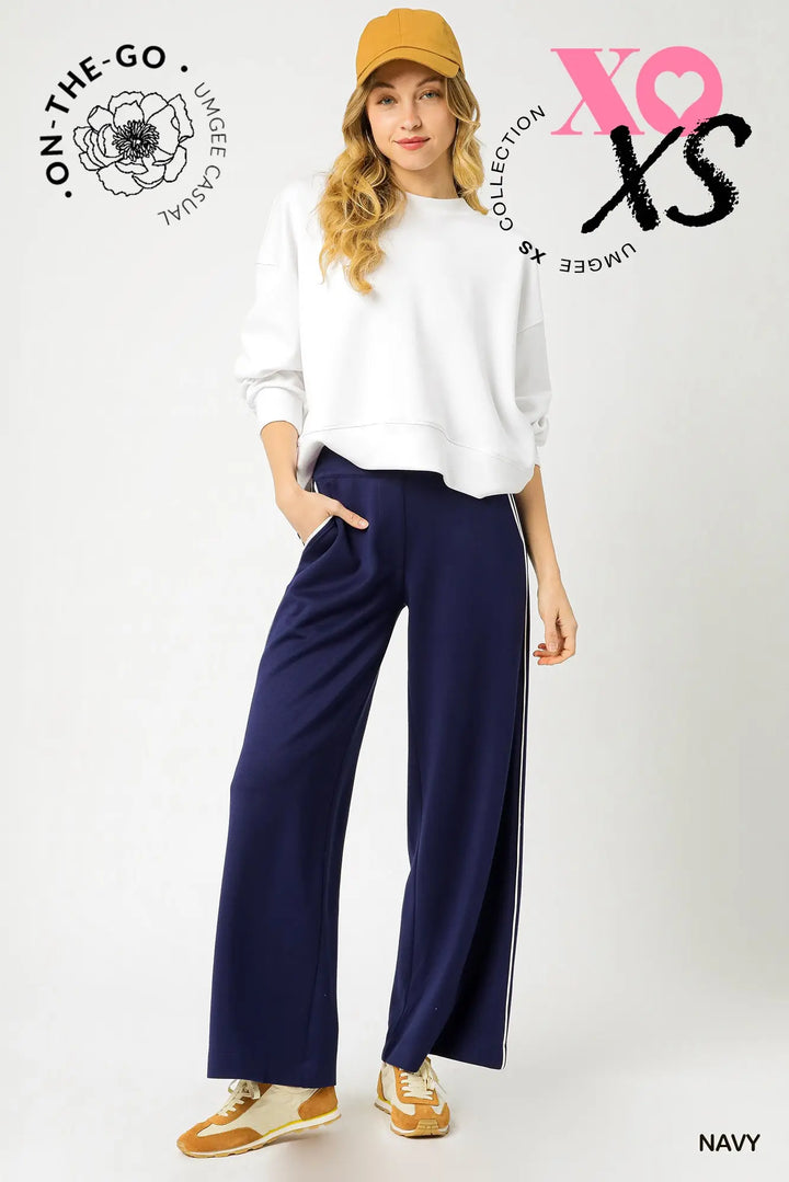Navy Wide Lounge Pants