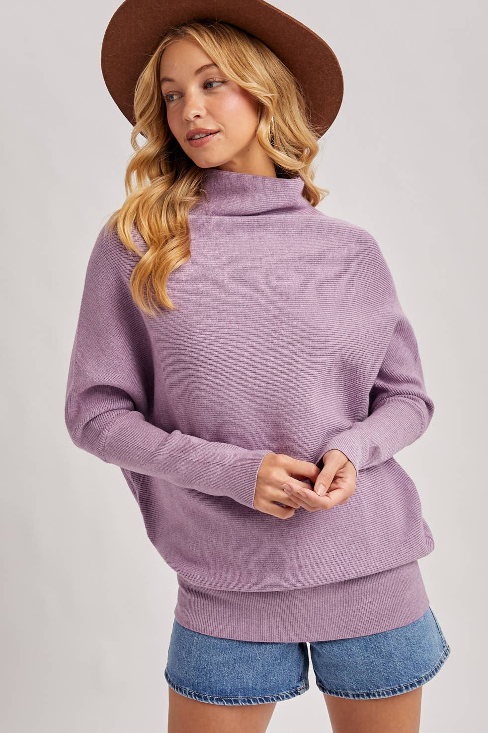Lavender Slouch Neck Top
