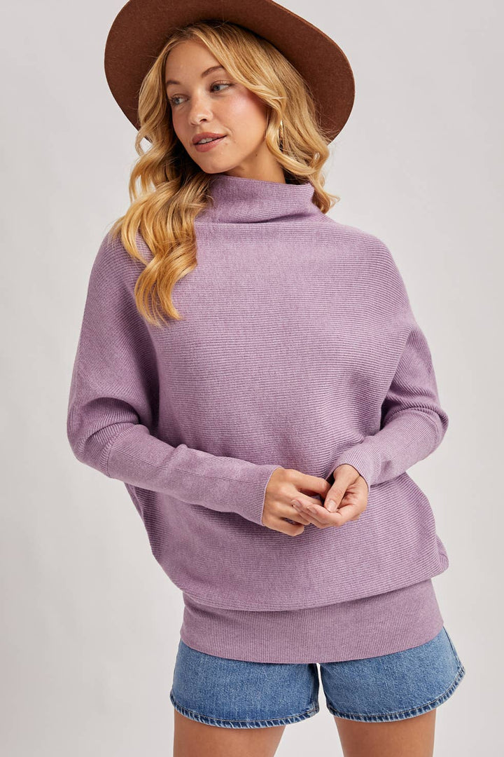 Lavender Slouch Neck Top