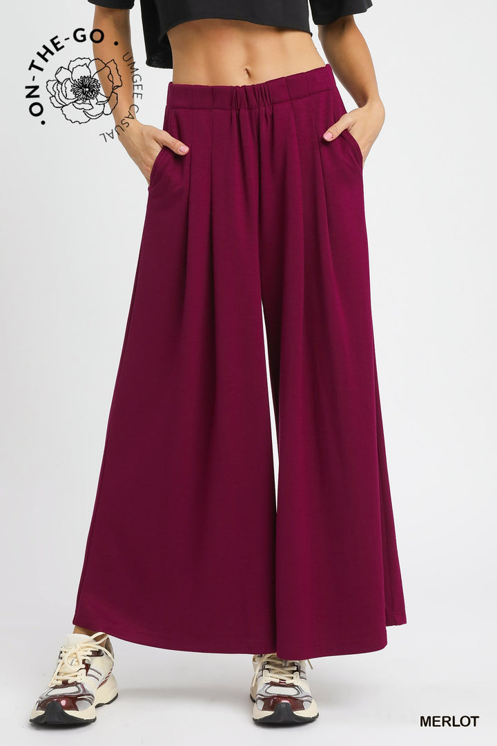 Merlot Wide-Leg Lounge Pants