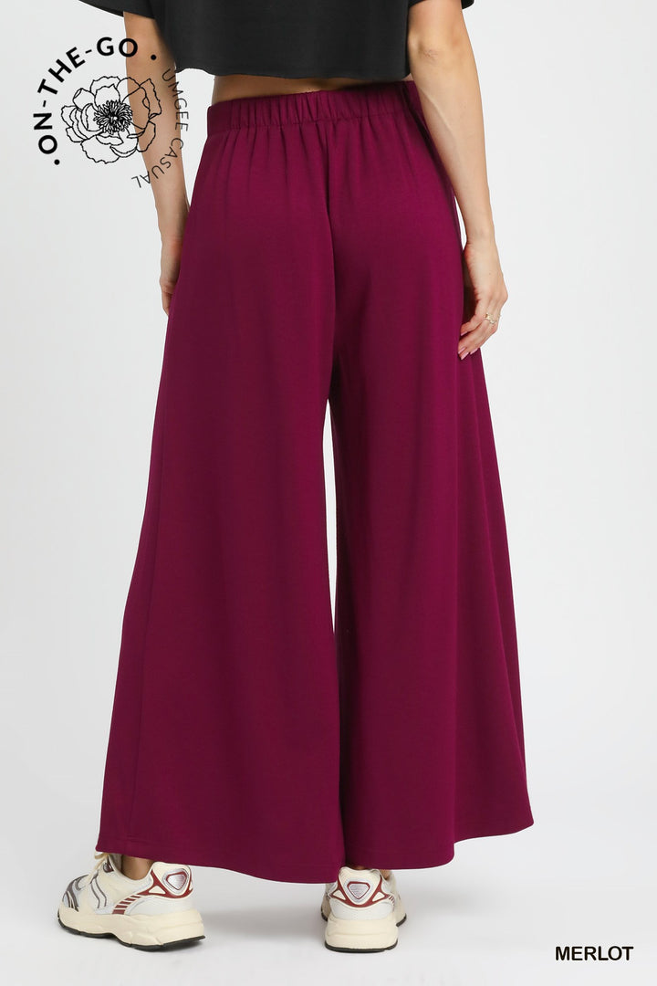 Merlot Wide-Leg Lounge Pants