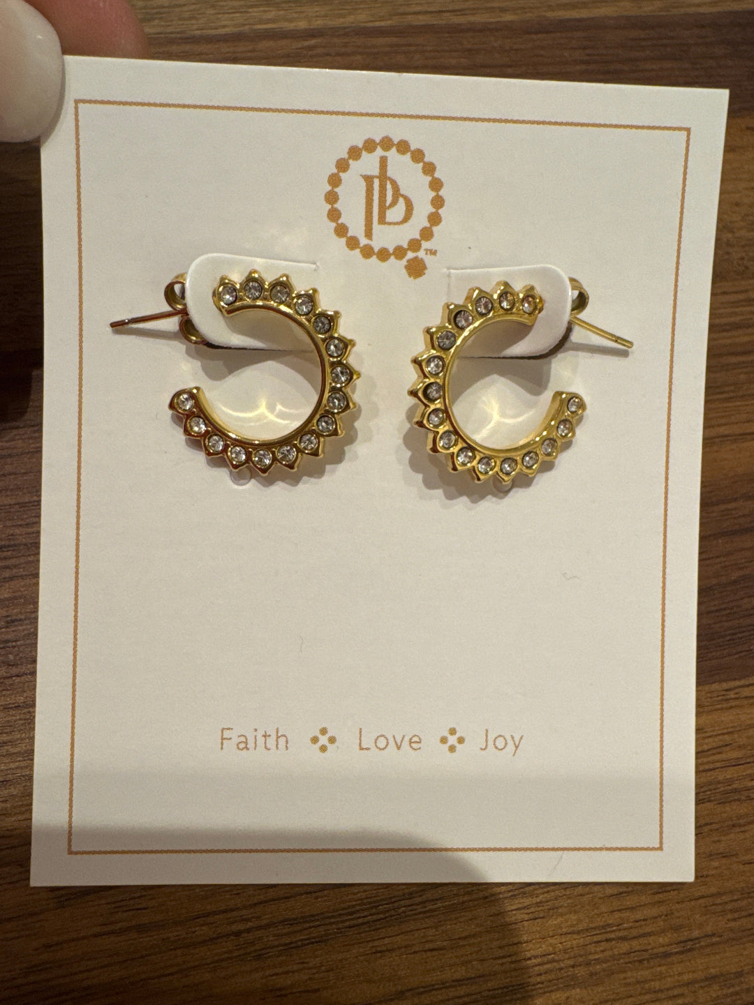 Non tarnish crystal hoop earrings