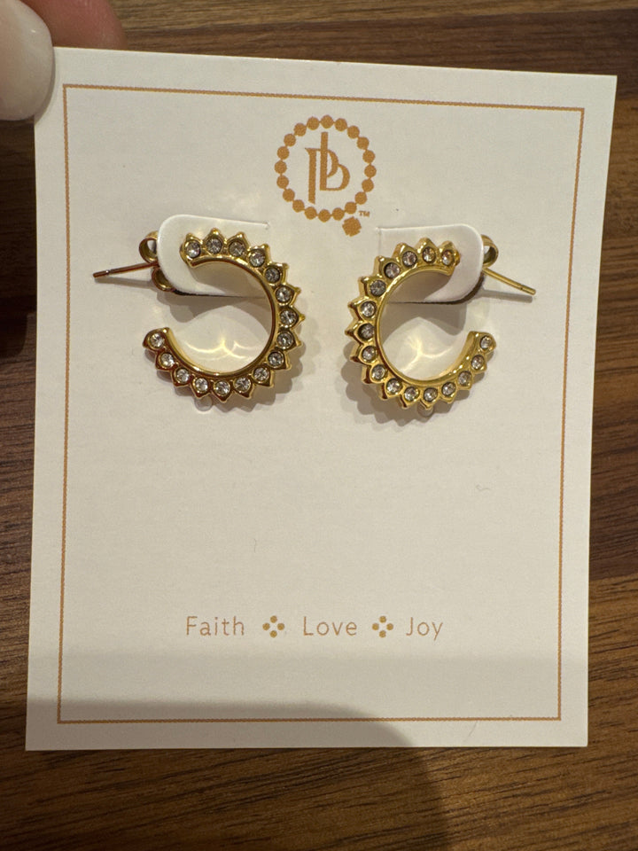 Non tarnish crystal hoop earrings