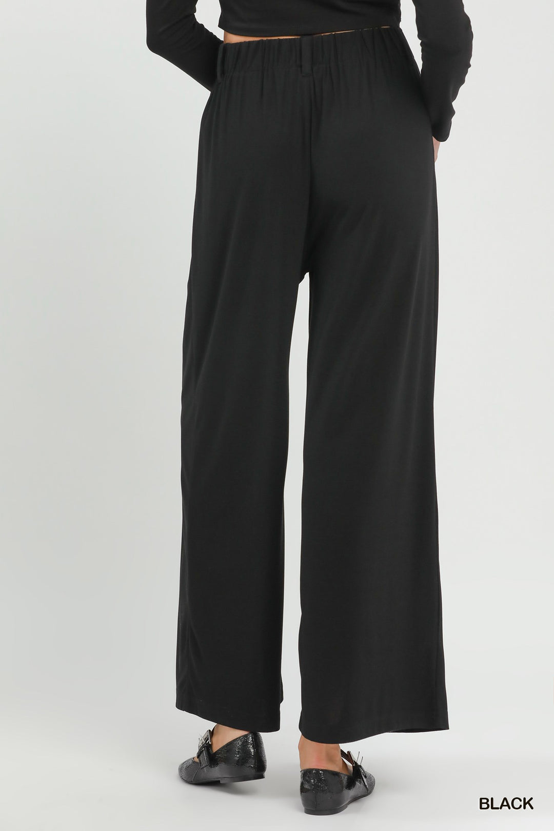 High-Waist Wide-Leg Pants – Black
