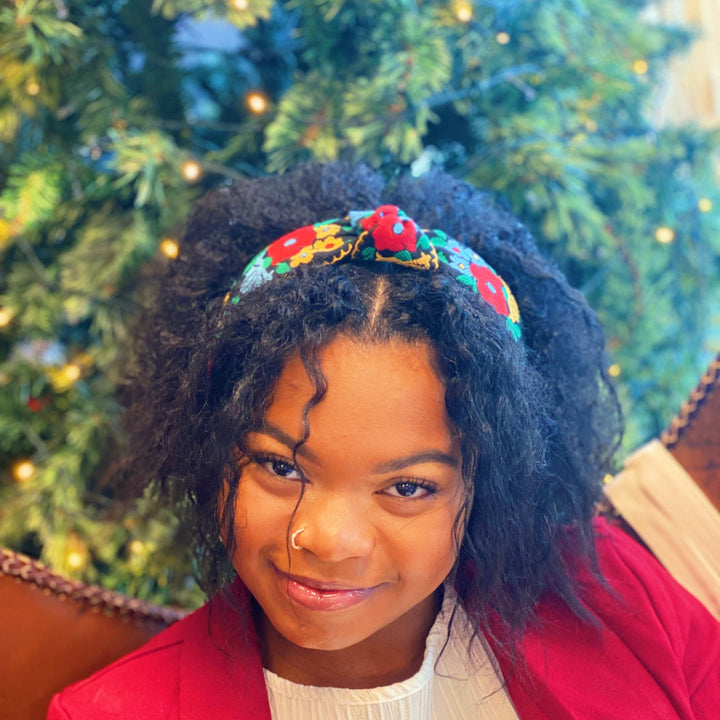 French Floral Embroidered Headband
