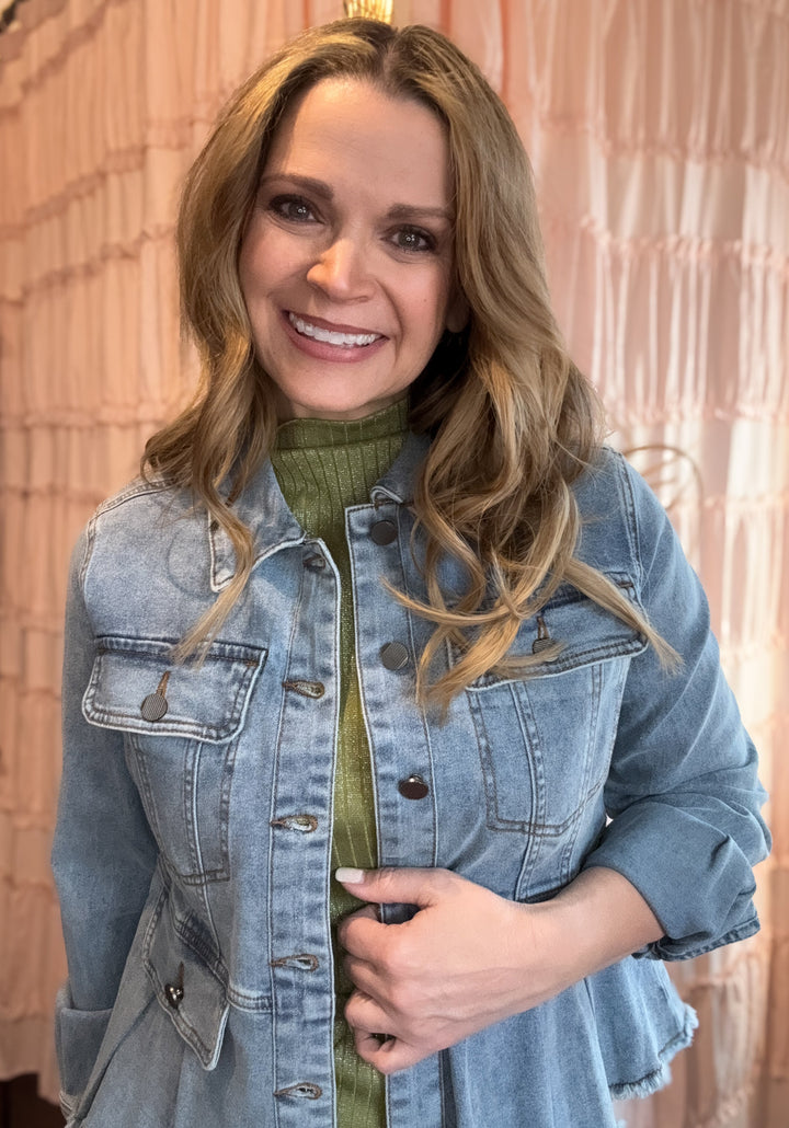 Denim Peplum Jacket