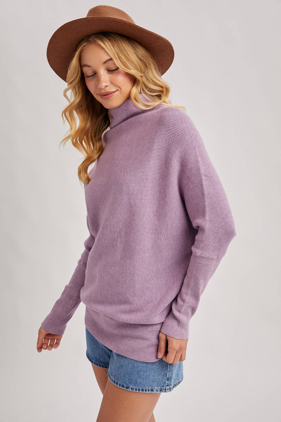 Lavender Slouch Neck Top