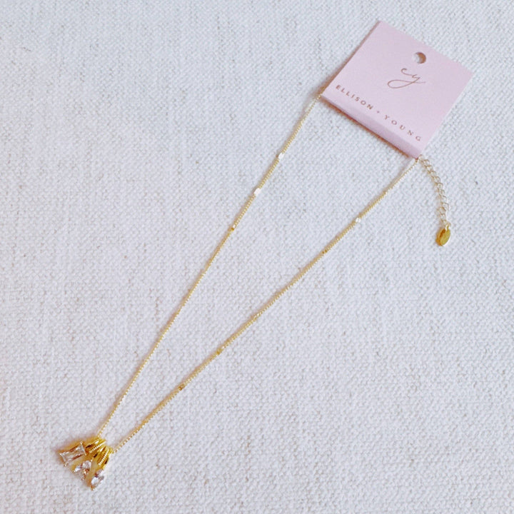 Trio Sparkle Stack Pendant Necklace