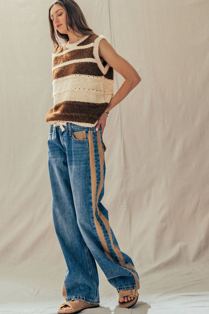Striped Boho Knit Sweater Vest