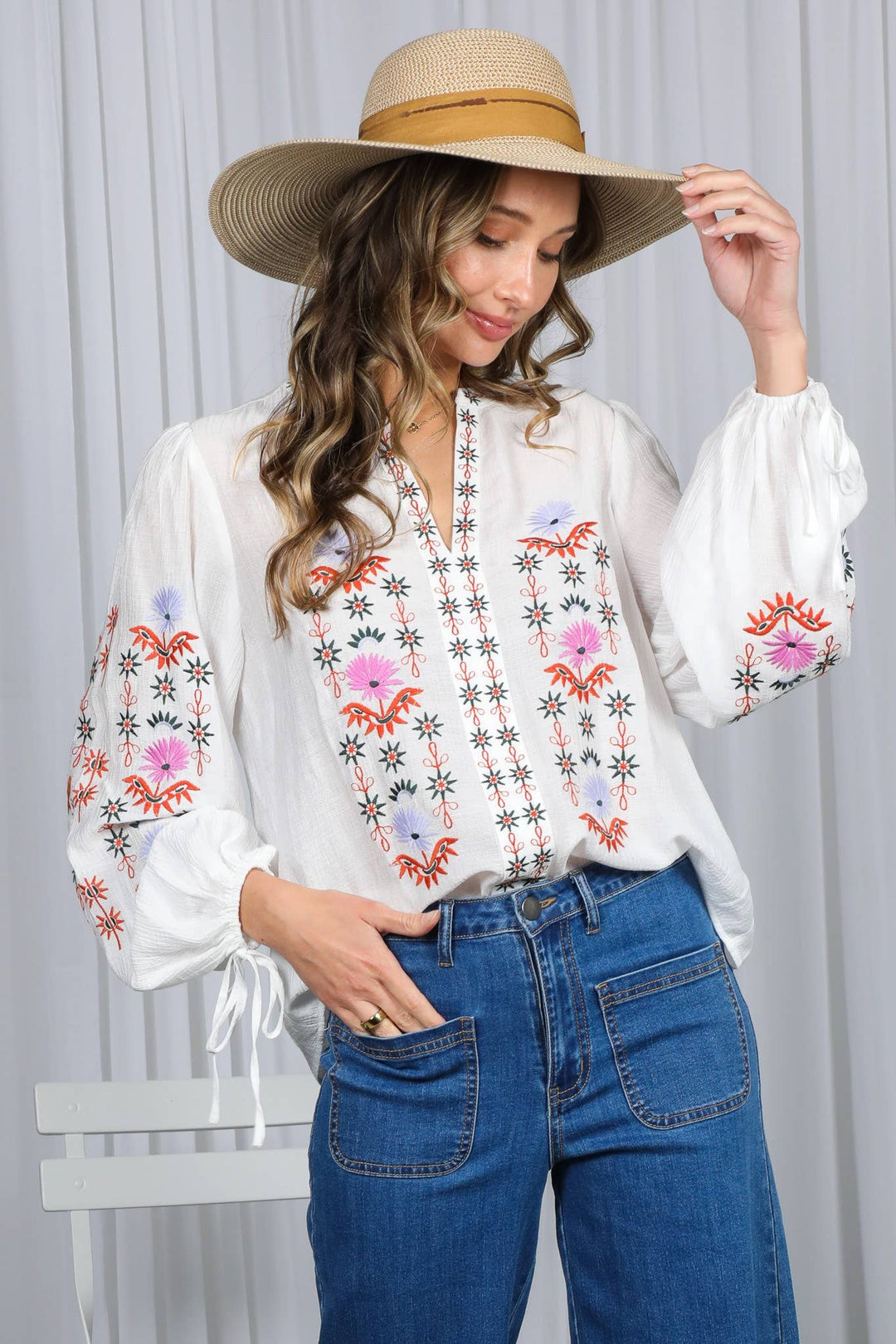 Vintage Embroidered Bohemian Top