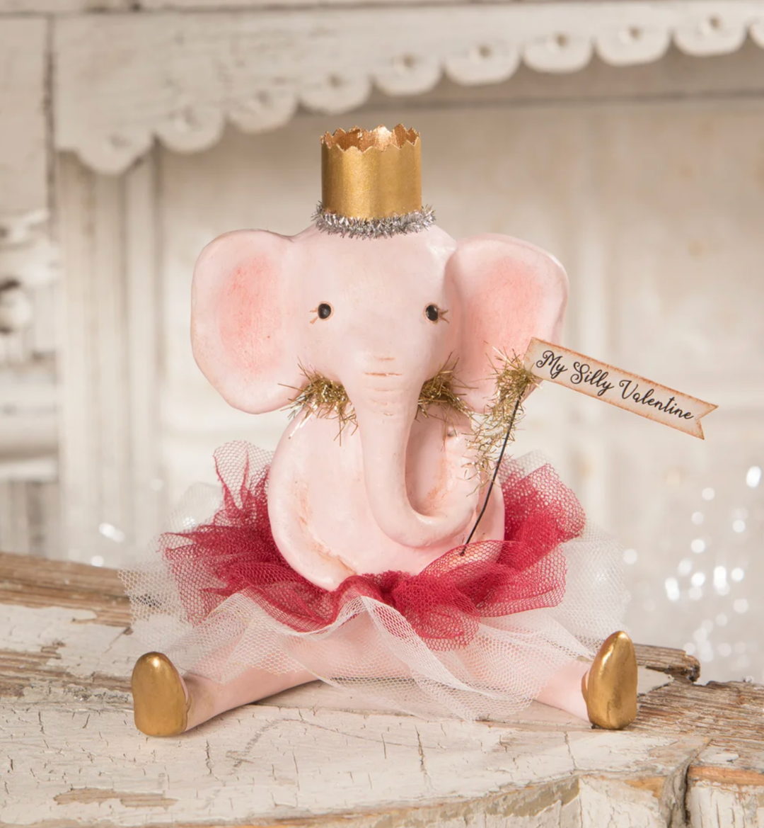 Bethany Lowe My Silly Valentine Pink Elephant 5.5" Tall Figure