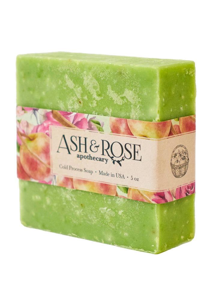 Apple Rose Soap Scrub Bar - Cold Process Natural Ingredients