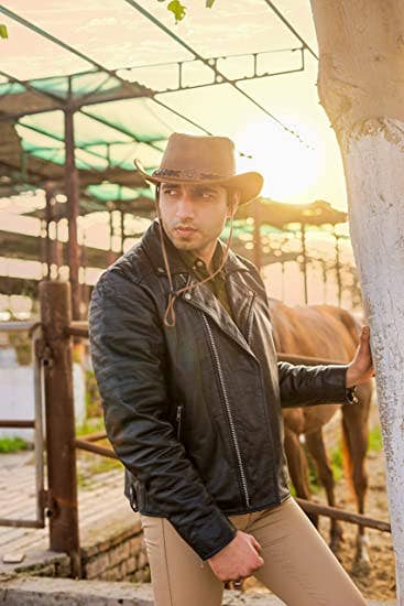 Suede Leather Shapeable Western Brown Leather Outback Cowboy Hat