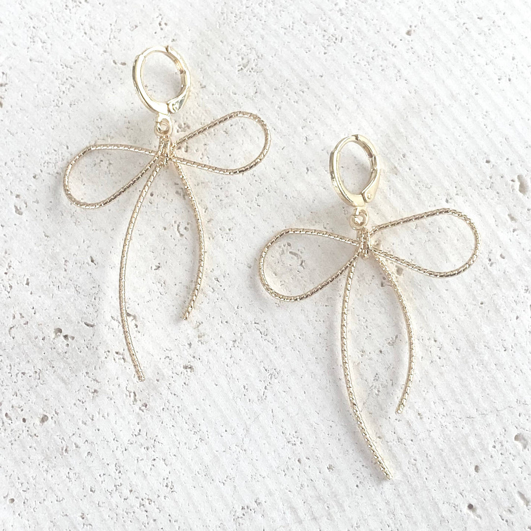 Gold Bow Earrings