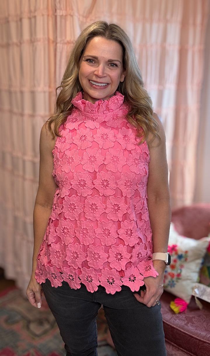 Floral Lace Sleeveless Top