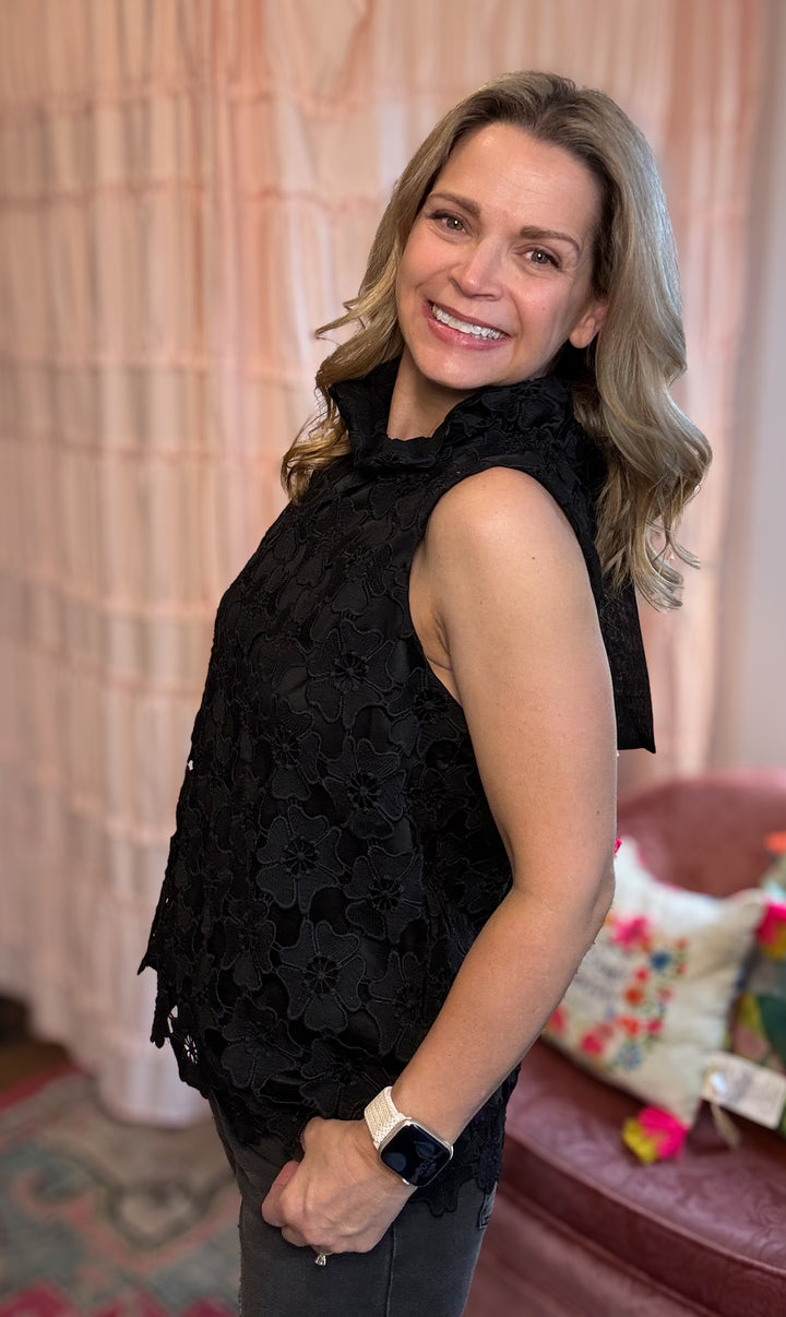 Floral Lace Sleeveless Top