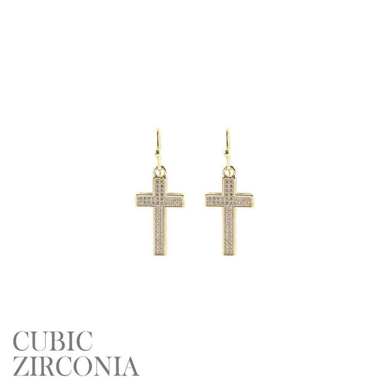 Earrings cross gold