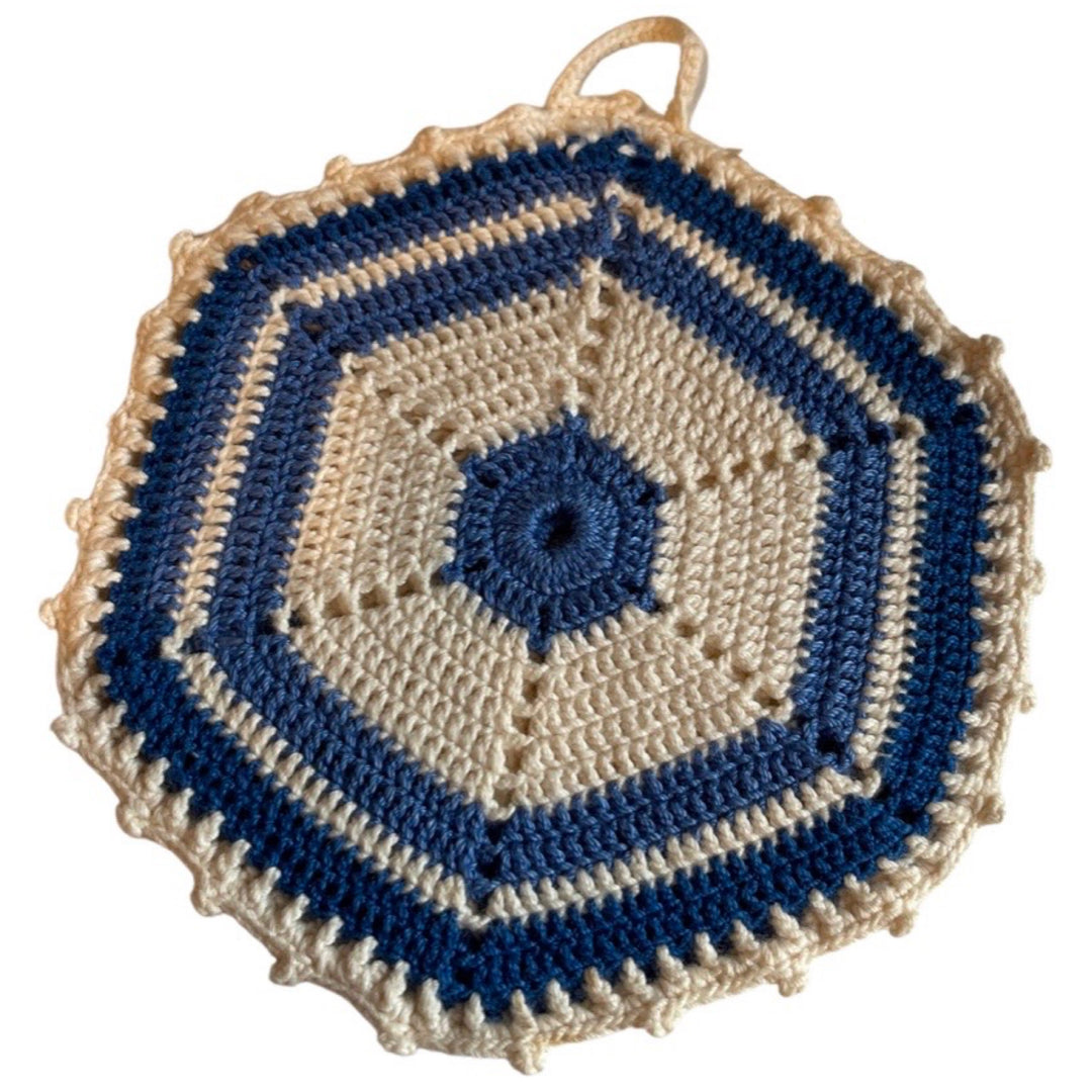 Blue pot holder octagon