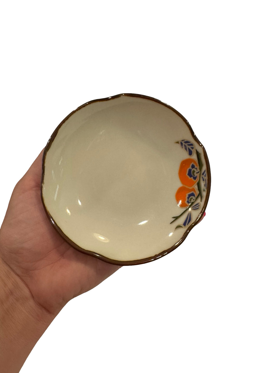 Small Dish/bowl with orange &amp; blue (2)