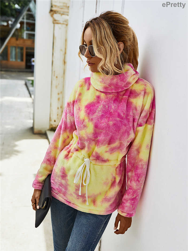 Super soft long pink/yellow sweatshirt