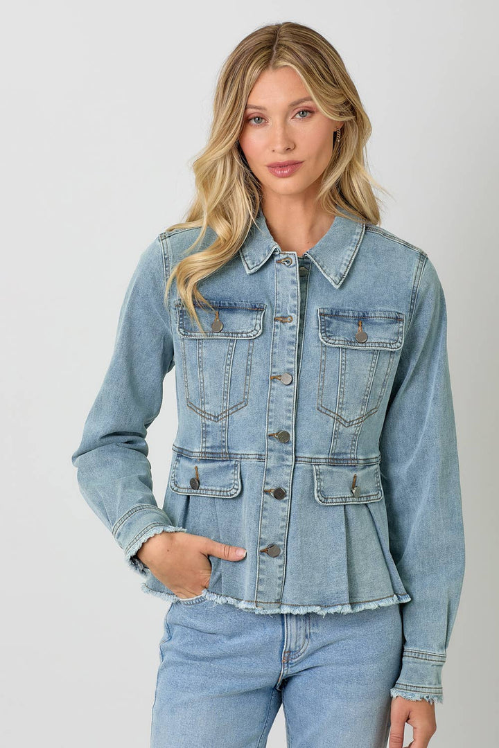 Denim Peplum Jacket