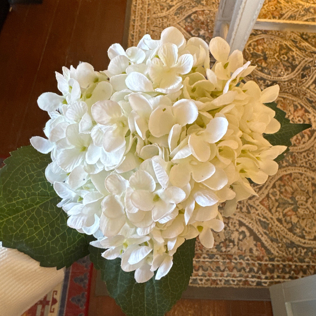 20.5” white hydrangea spray
