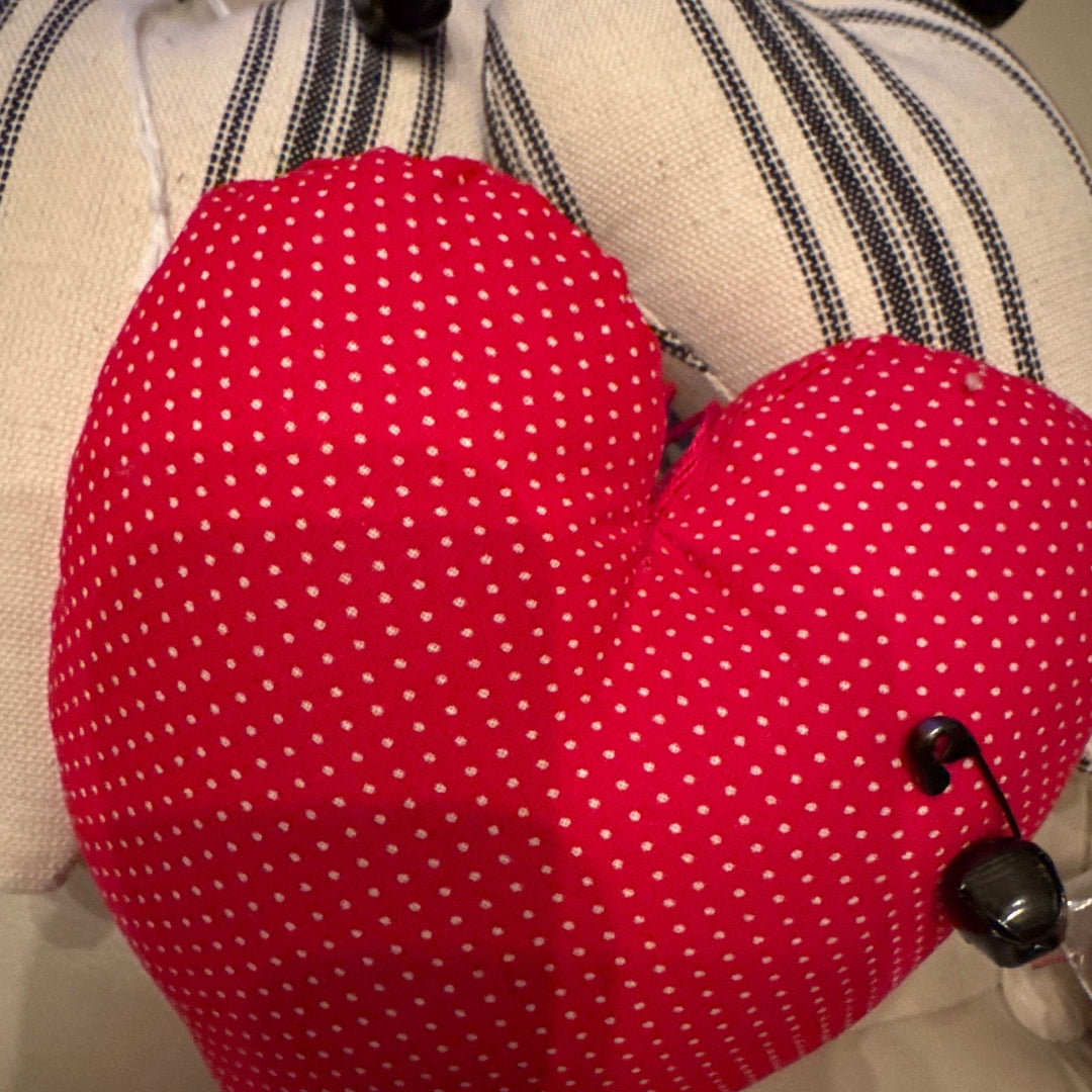 Fabric heart w bell