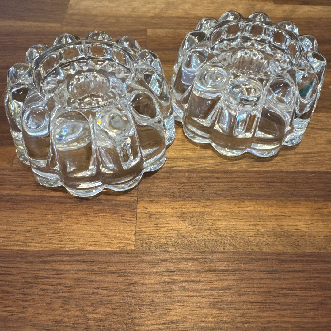 Set of glass candle holders