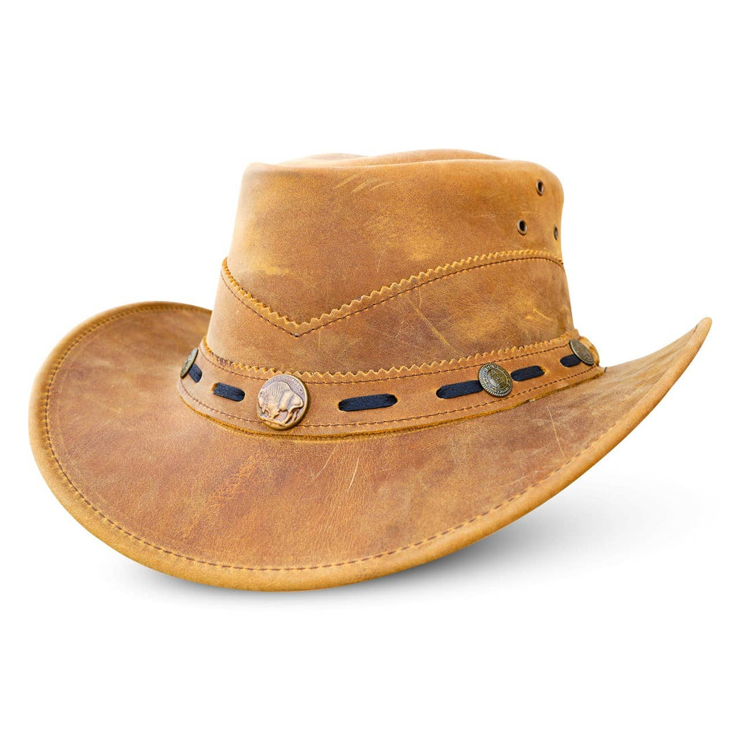 Tan Shapeable Western Leather Hat