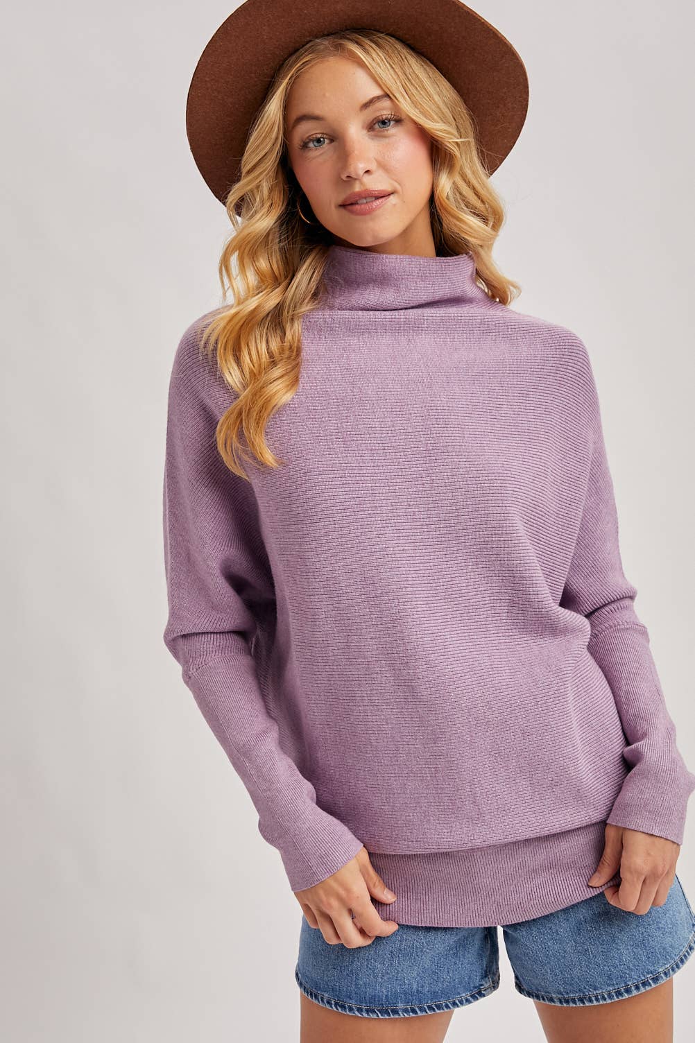 Lavender Slouch Neck Top