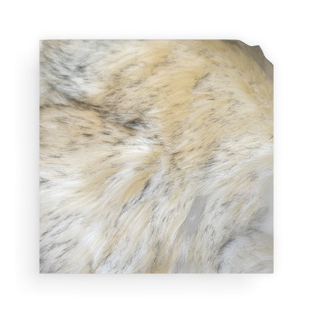 70” white faux fur