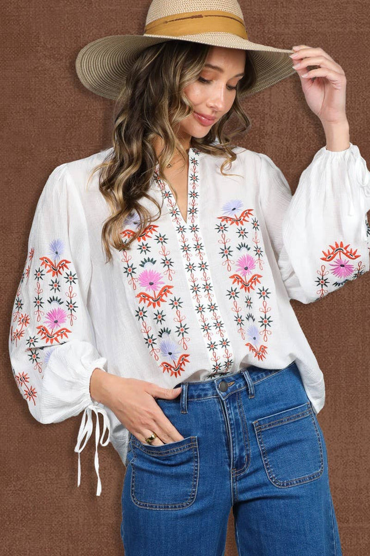 Vintage Embroidered Bohemian Top