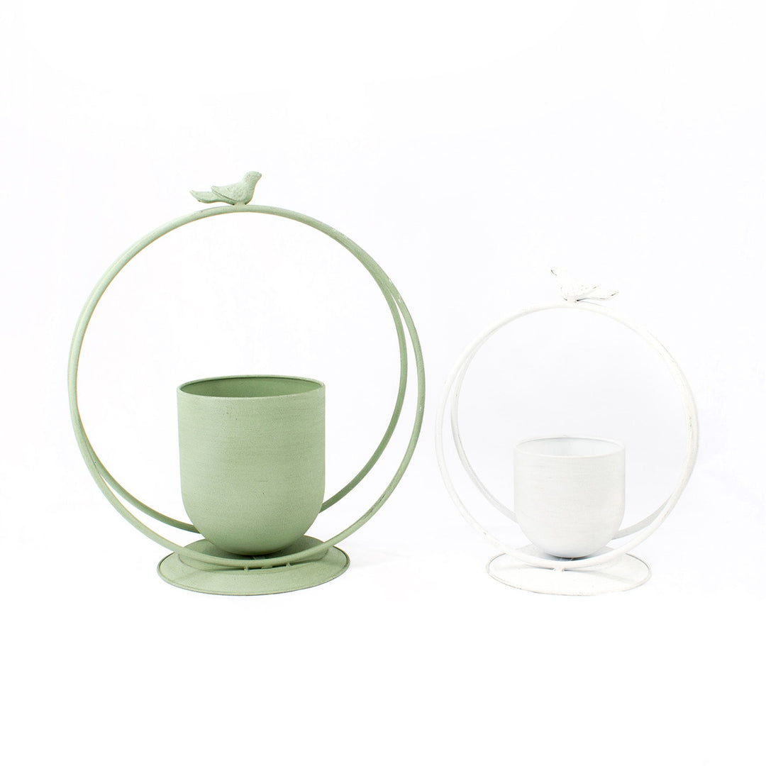 Round planter sage large