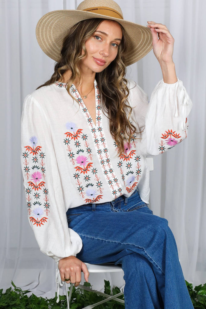 Vintage Embroidered Bohemian Top