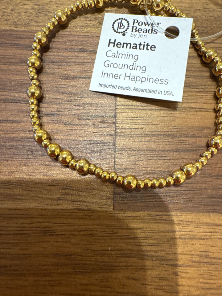 Non tarnish gold ultra mini hematite bracelet