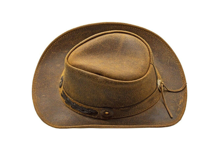 Suede Leather Shapeable Western Brown Leather Outback Cowboy Hat