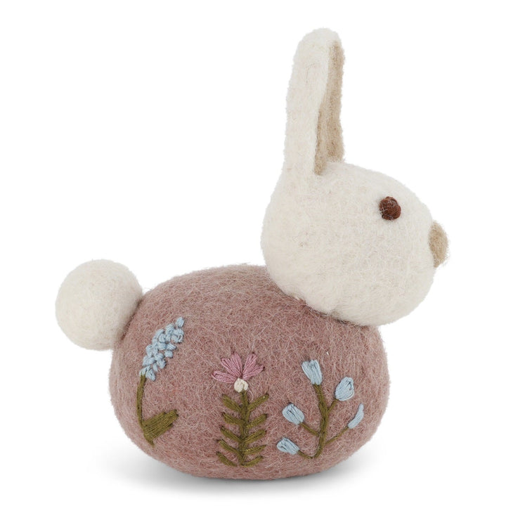 Floral bunny embroidered
