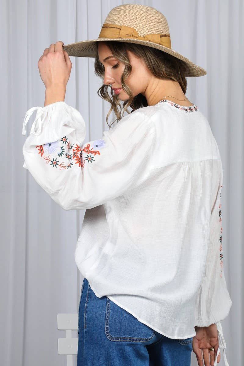 Vintage Embroidered Bohemian Top