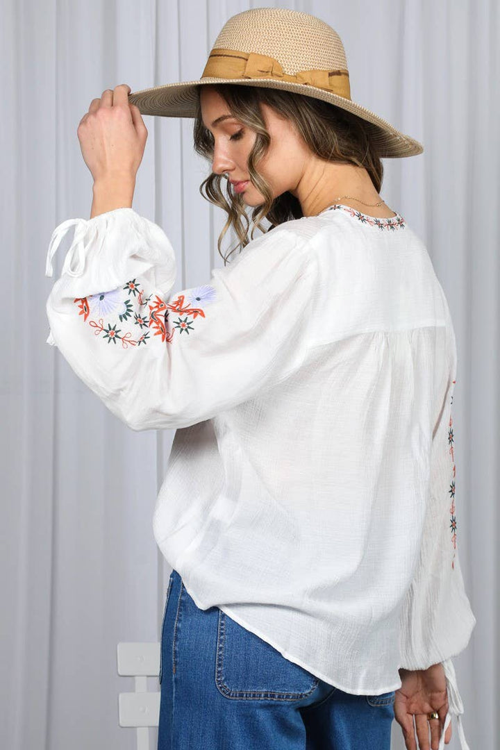 Vintage Embroidered Bohemian Top