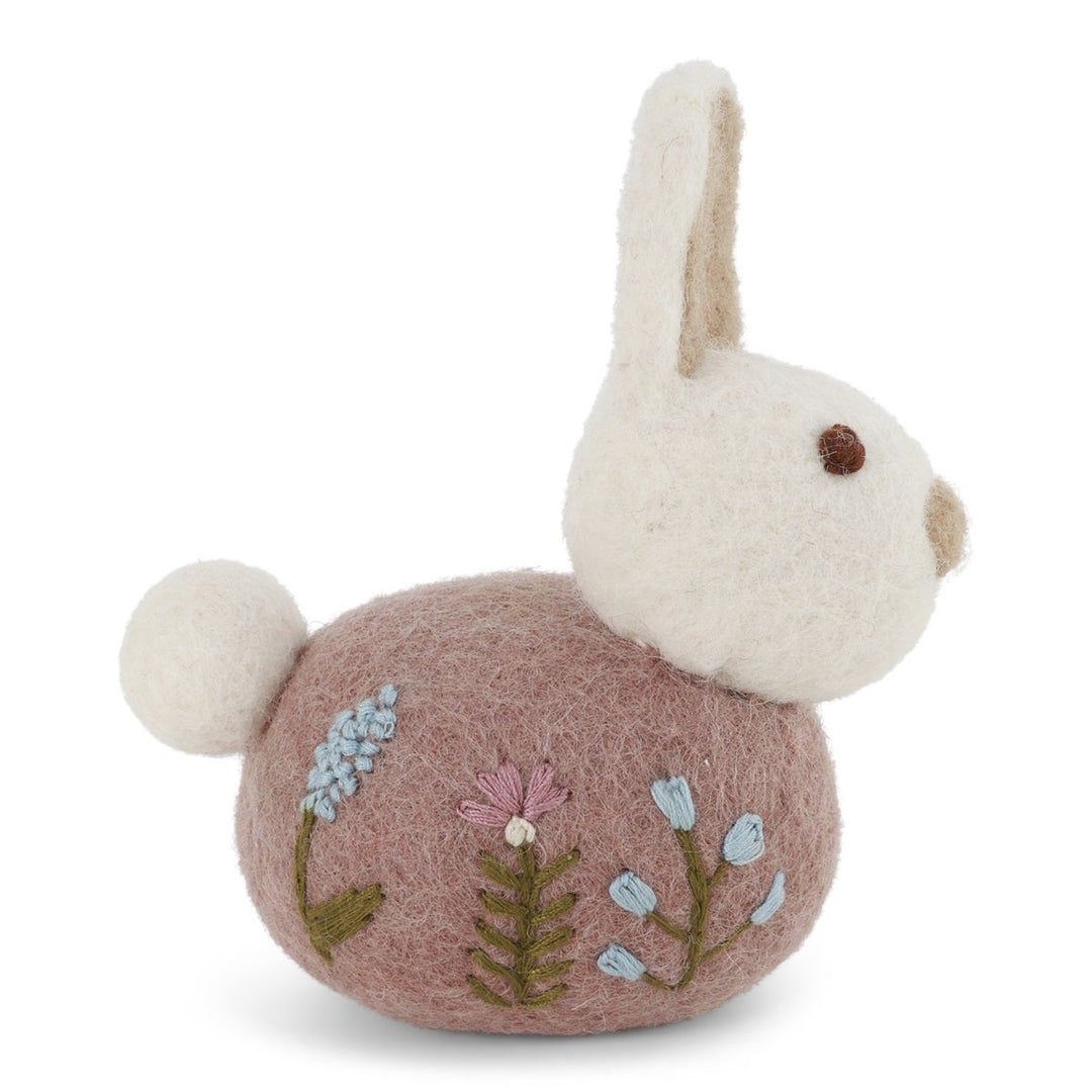 Floral bunny embroidered
