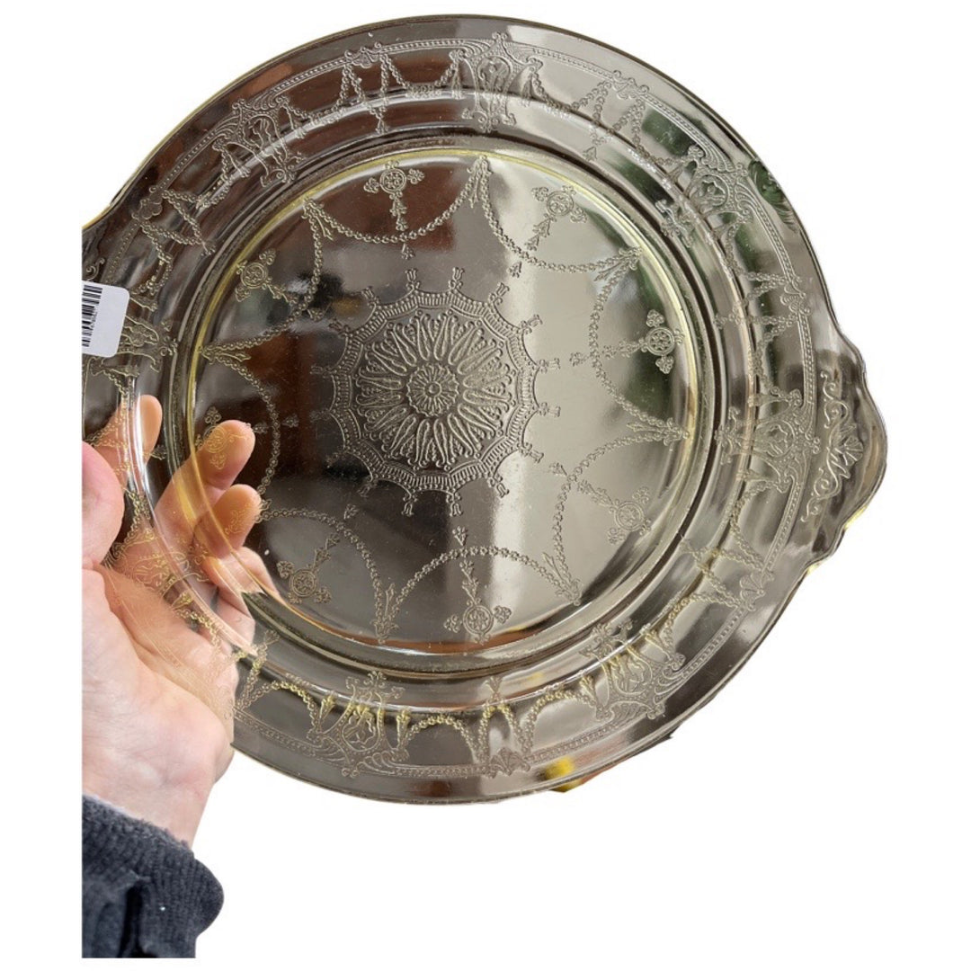 Depression glass platter yellow