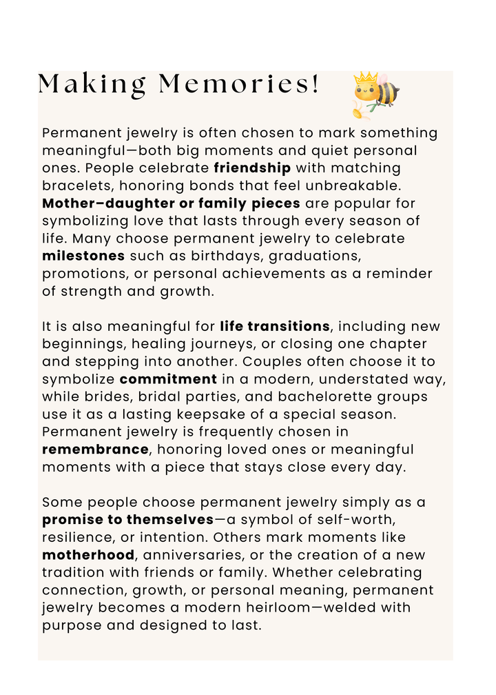 Permanent Jewelry Appointment/Down Payment