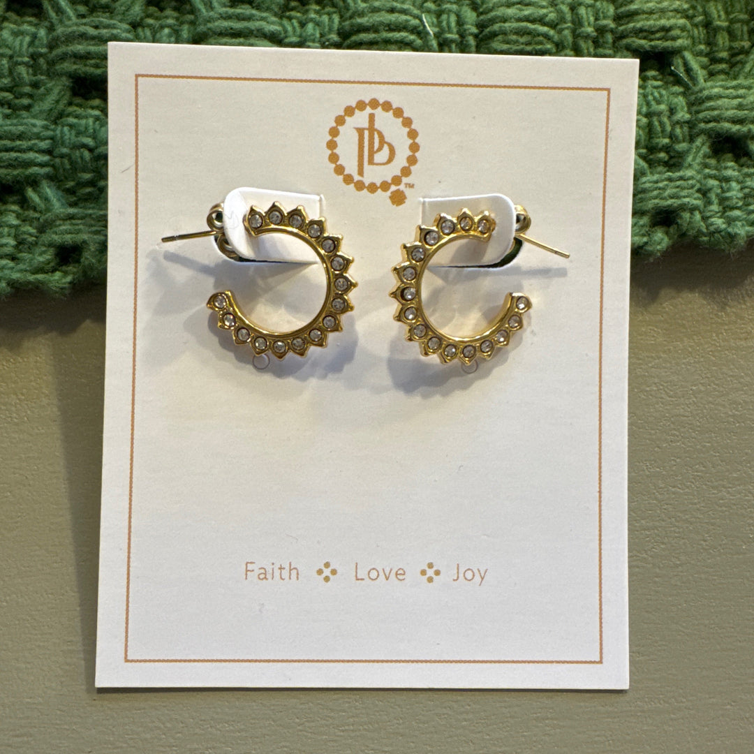 Non tarnish crystal hoop earrings